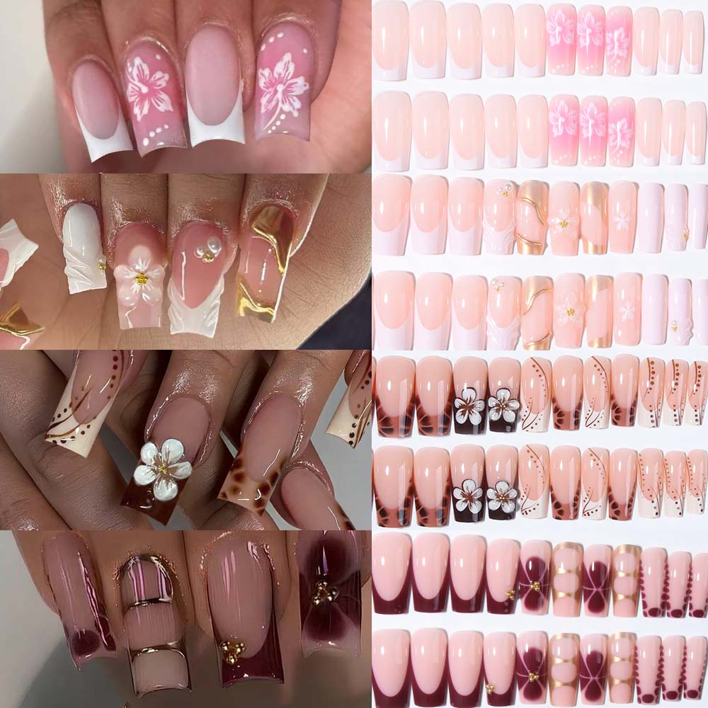 Pressed Flower Art - 96Pcs(4Mixed)3D Three-Dimensional Gelnail Makes Flower Nails