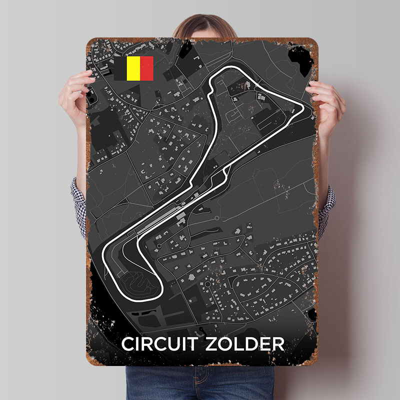 Custom Map Poster - Circuit Zolder Track Map Metal Poster