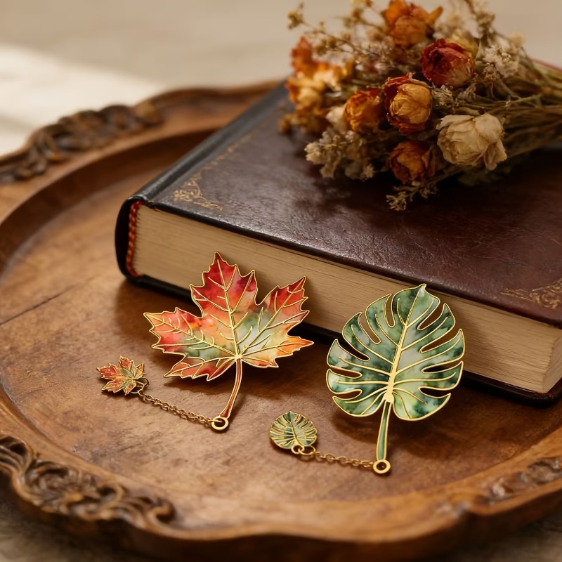 1 Pcs Vintage Leaf Bookmark Wi - đánh giá và giá Dried Flower Bookmark