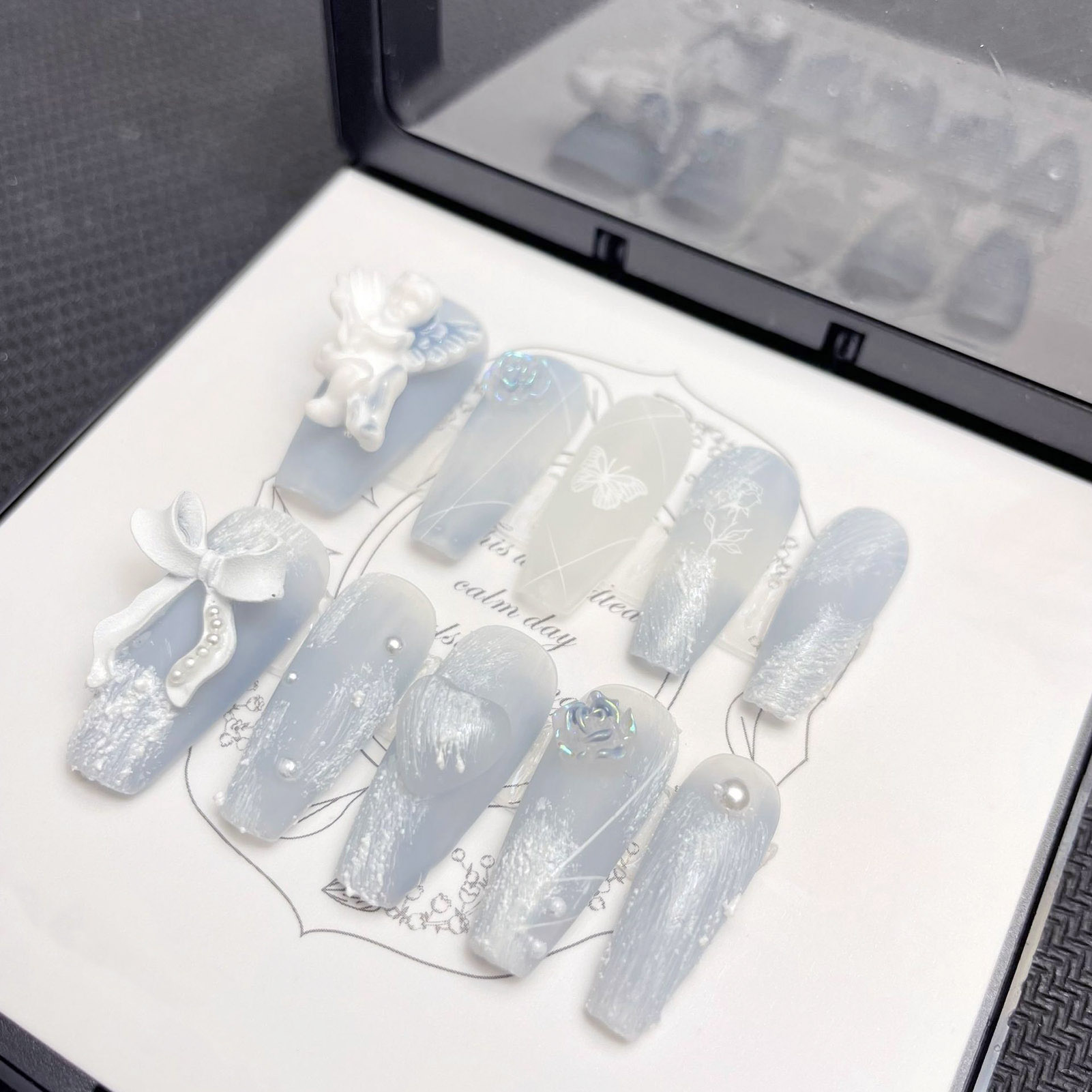 3D Plaster Angel False Nails G - đánh giá và giá Pressed Flower Art