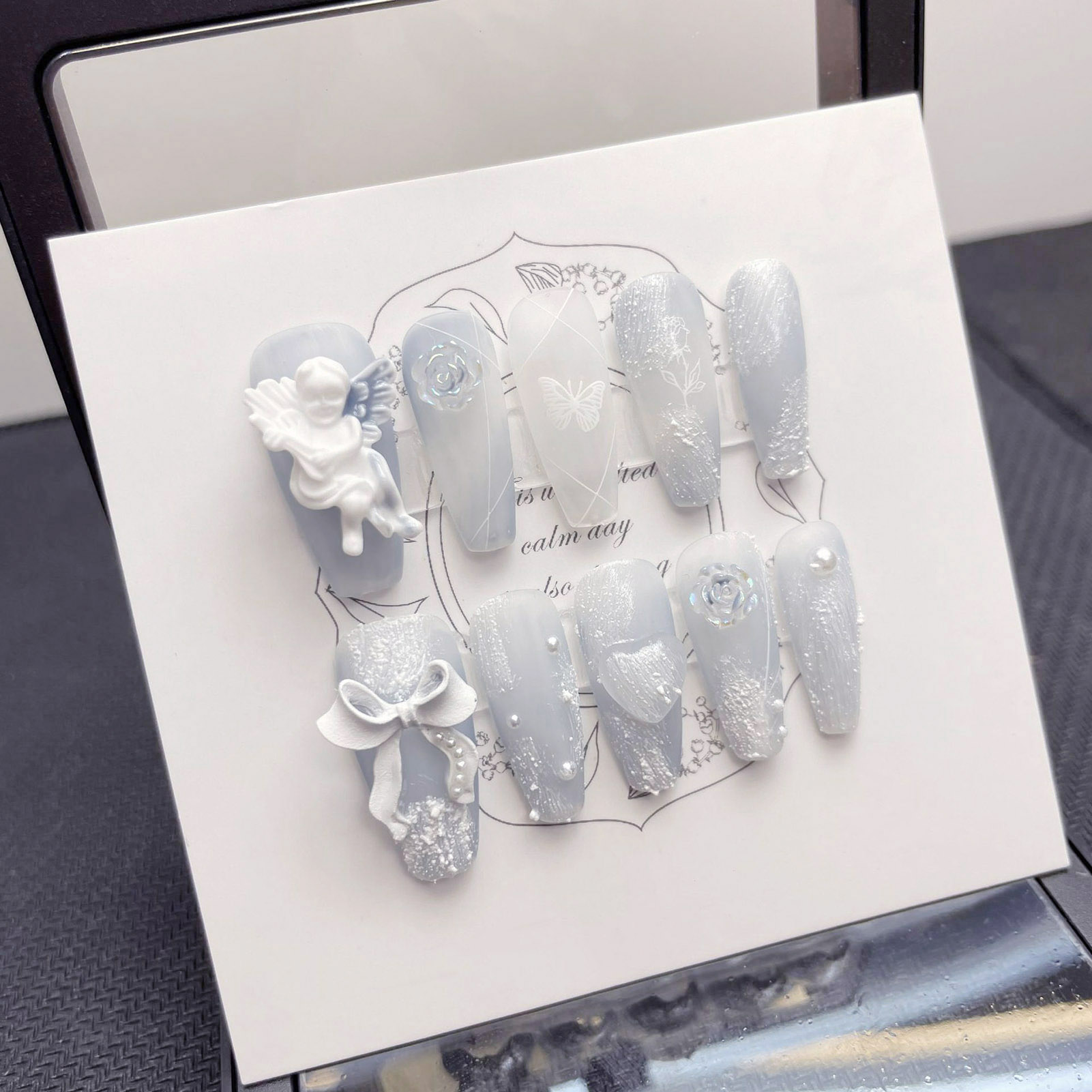 3D Plaster Angel False Nails G - đánh giá và giá Pressed Flower Art