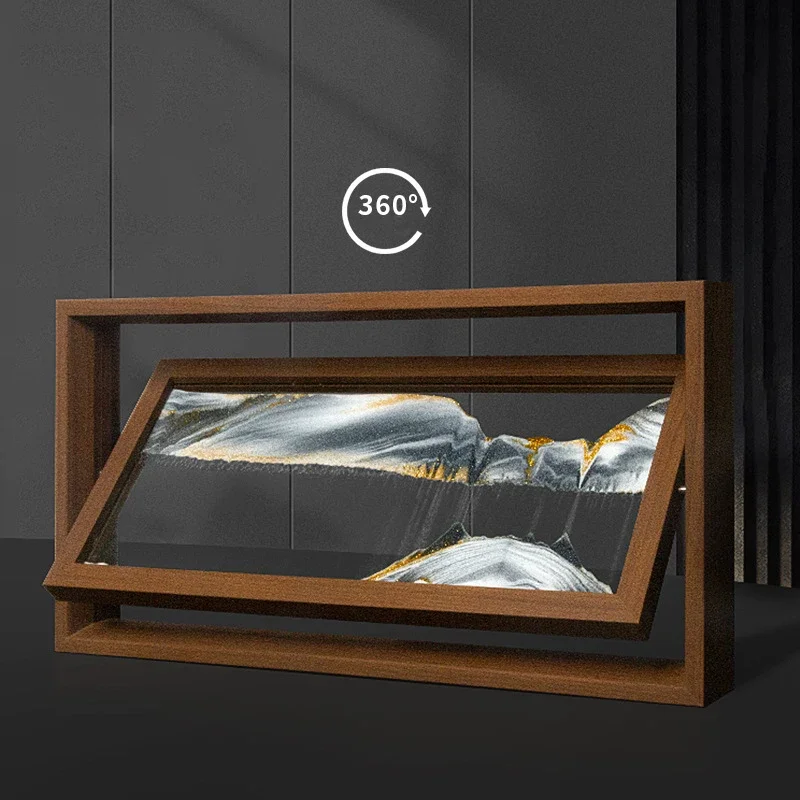 3D Rotatable Sandscape Moving  - đánh giá và giá Engraved Wood Frame