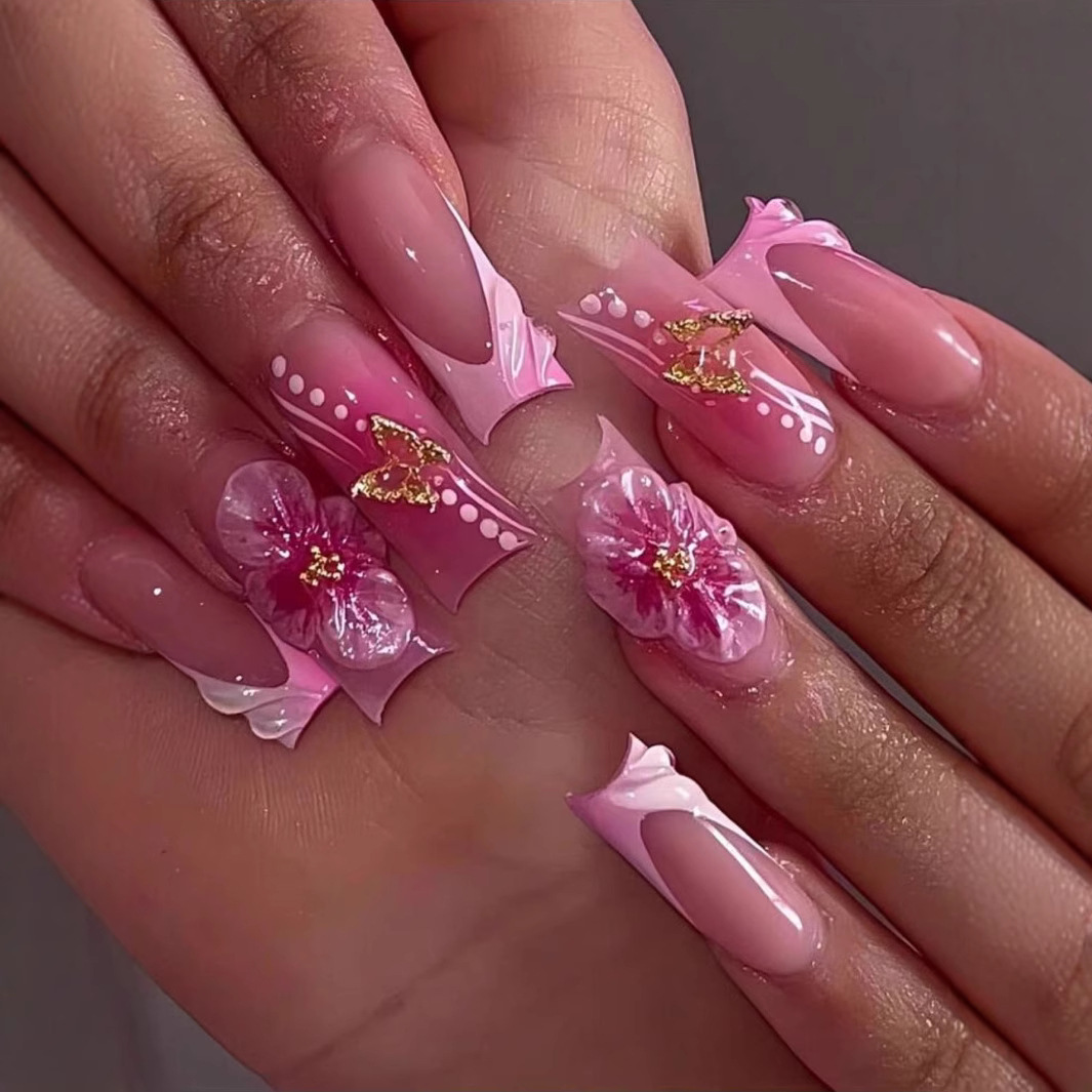 24pcs Wearable Square Press on - đánh giá và giá Pressed Flower Art