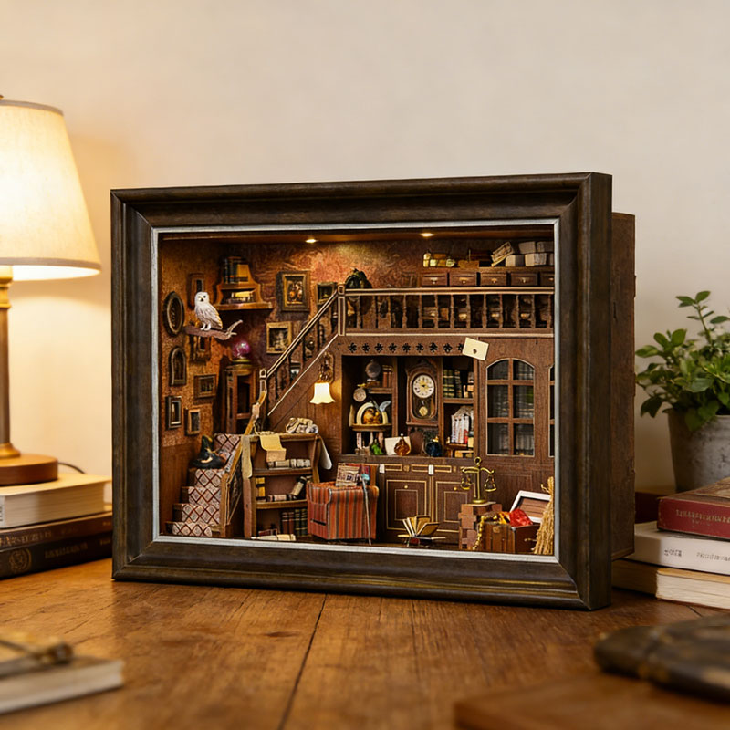 DIY 3D Wooden Book Nook Kit Mi - đánh giá và giá Engraved Wood Frame
