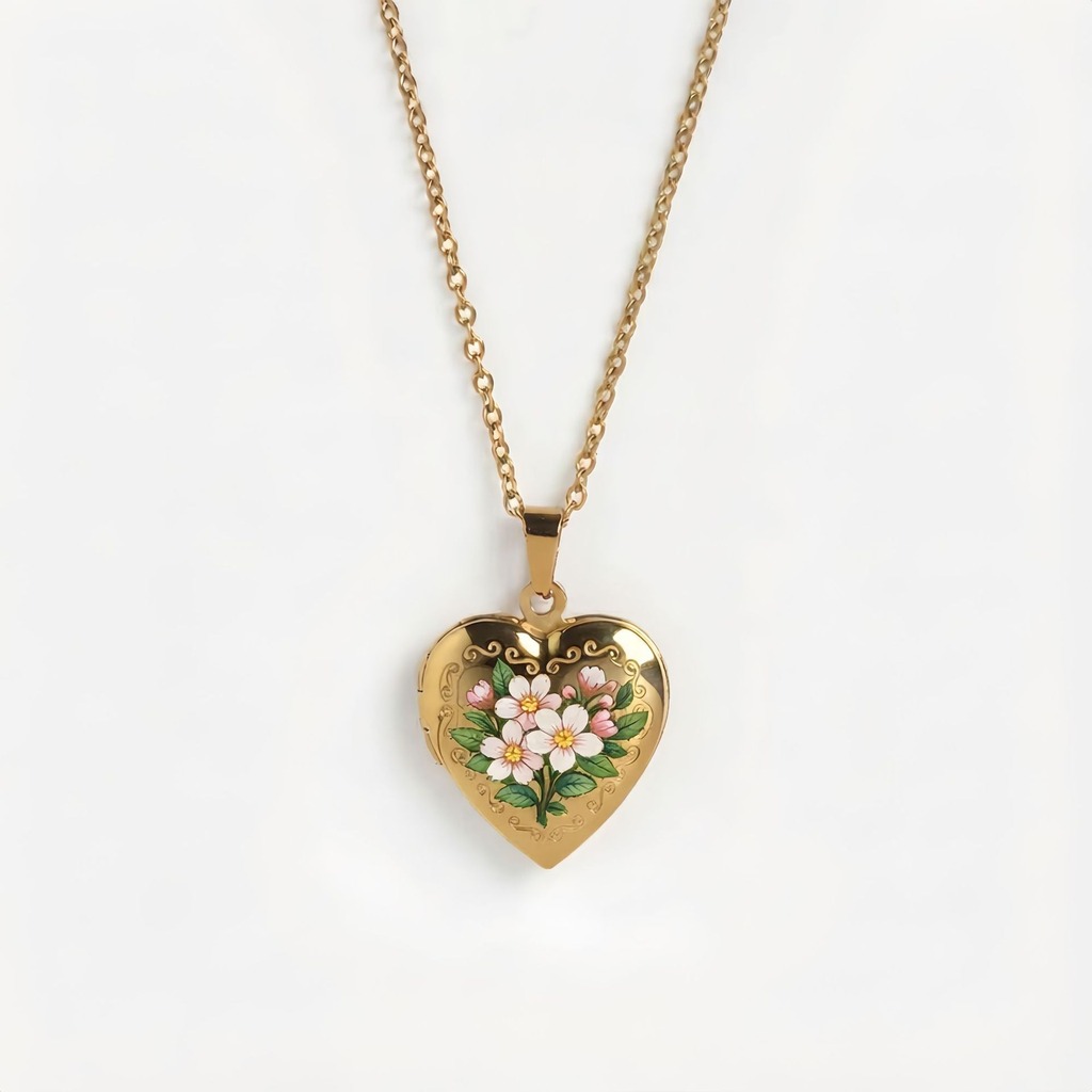 Heart Pendant Necklace Delicat - đánh giá và giá Birth Flower Necklace