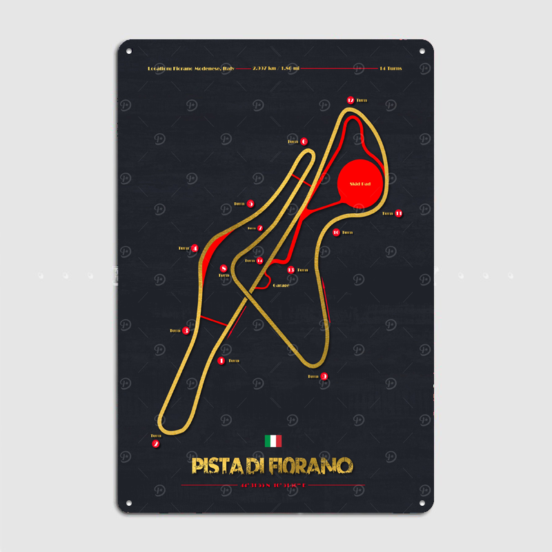 Pista di Fiorano Race Track Ma - đánh giá và giá Custom Map Poster