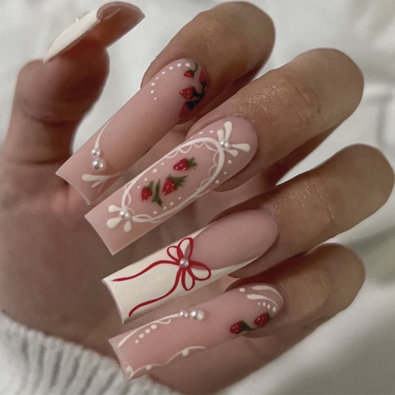24pcs Flower Press on Nails Ar - đánh giá và giá Pressed Flower Art